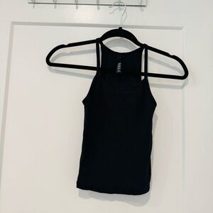 SKIMS Black Ribbed Tank Top, XS
